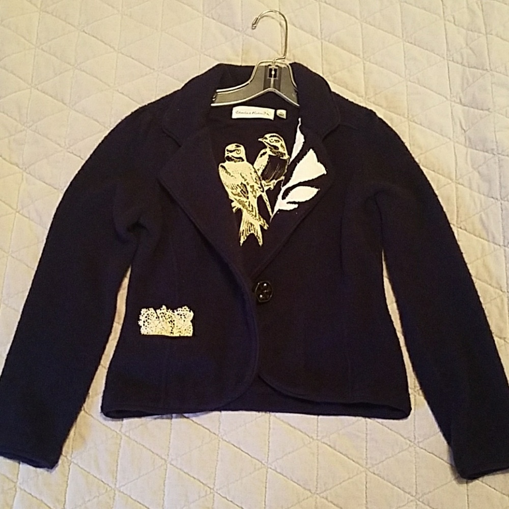 Dark navy knit blazer